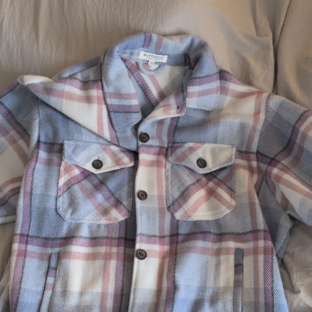 Workshop Republic Clothing Kids Plaid Jacket - Blue and Pink